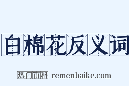 白棉花反义词是什么意思的图片